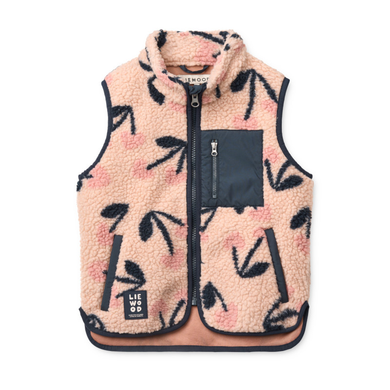 LIEWOOD vestă fleece Vada Mega Cherry Heart / Rosey