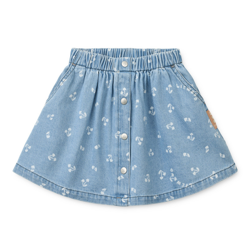 Fustă din denim pentru copii LIEWOOD Rio Cherry heart sandy / Denim