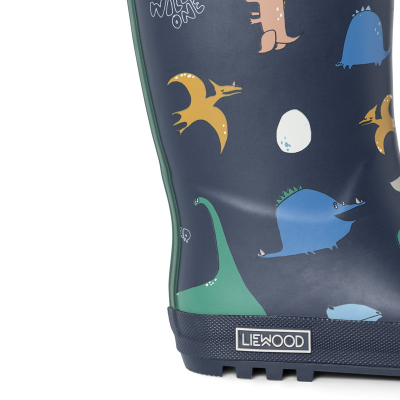 LIEWOOD cizme de cauciuc termo pentru copii Mason Dino roar / Classic navy