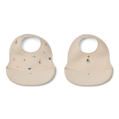 Bavete din silicon LIEWOOD Ember Flying / Sandy set 2 bucăți