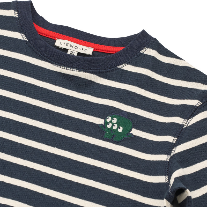 LIEWOOD TYLER bluză cu mânecă lungă în dungi Classic Navy / creme de la creme