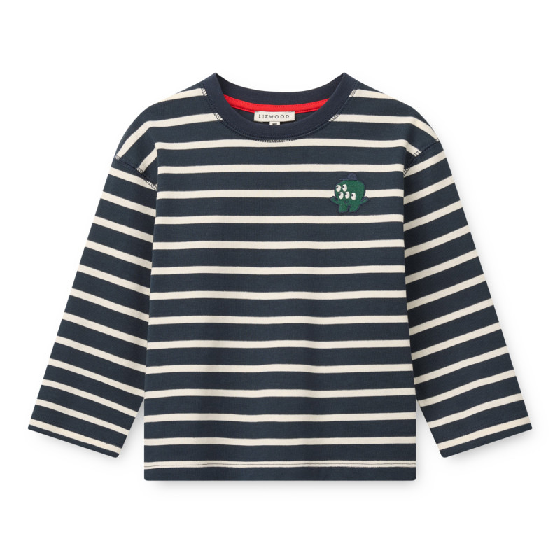 LIEWOOD TYLER bluză cu mânecă lungă în dungi Classic Navy / creme de la creme