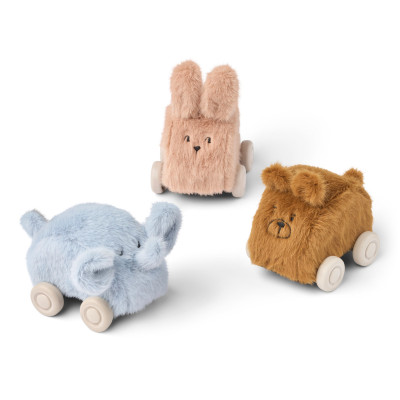 LIEWOOD ANSEL Set de 3 mașinuțe de pluș