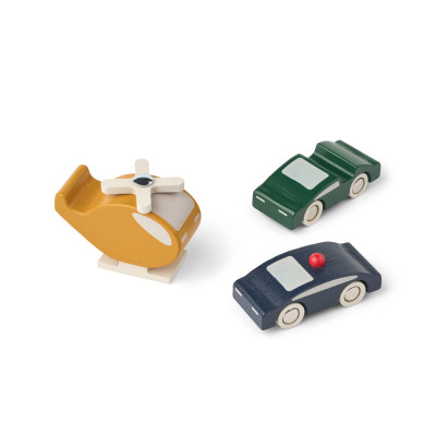 LIEWOOD JORDY Set de vehicule din lemn 3 bucăți