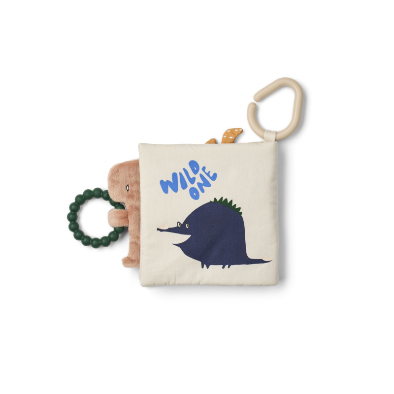 LIEWOOD FEY Carte senzorială moale Dino Roar / Dove blue