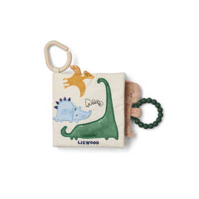 LIEWOOD FEY Carte senzorială moale Dino Roar / Dove blue