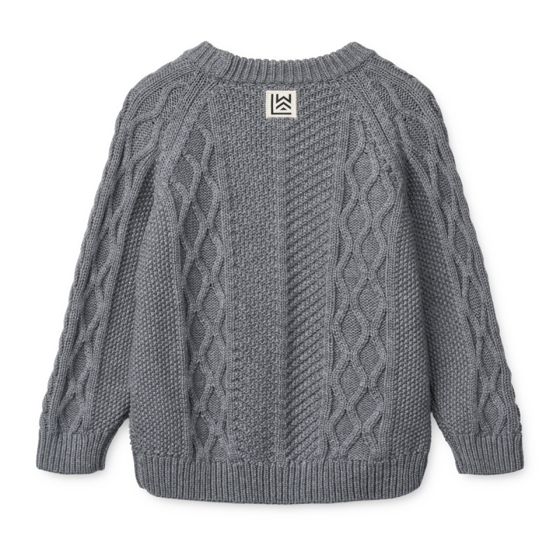 LIEWOOD ARI Pulover tricotat din bumbac pentru copii Grey melange