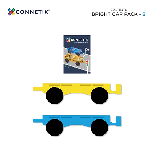 Set de construcție magnetică CONNETIX® Bright Car Pack 2 piese Set de construcție magnetică CONNETIX® Bright Car Pack 2 piese