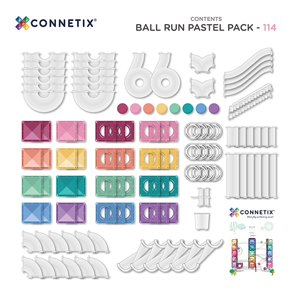 Set de construcție magnetică CONNETIX® Ball Run Pastel Pack 114 piese Set de construcție magnetică CONNETIX® Ball Run Pastel Pack 114 piese