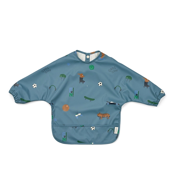 Bavetă cu mâneci LIEWOOD Merle Fun / Beach blue