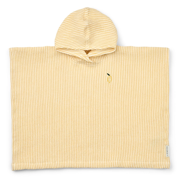 LIEWOOD poncho Paco Embroidery Lemon yellow / creme de la creme