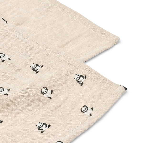 LIEWOOD scutece muselină Lewis set 2 bucăți Mini panda / Sandy mix