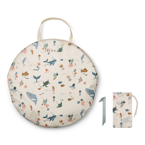 Cort de plajă cu piscină LIEWOOD Everett Sea creature / Sandy