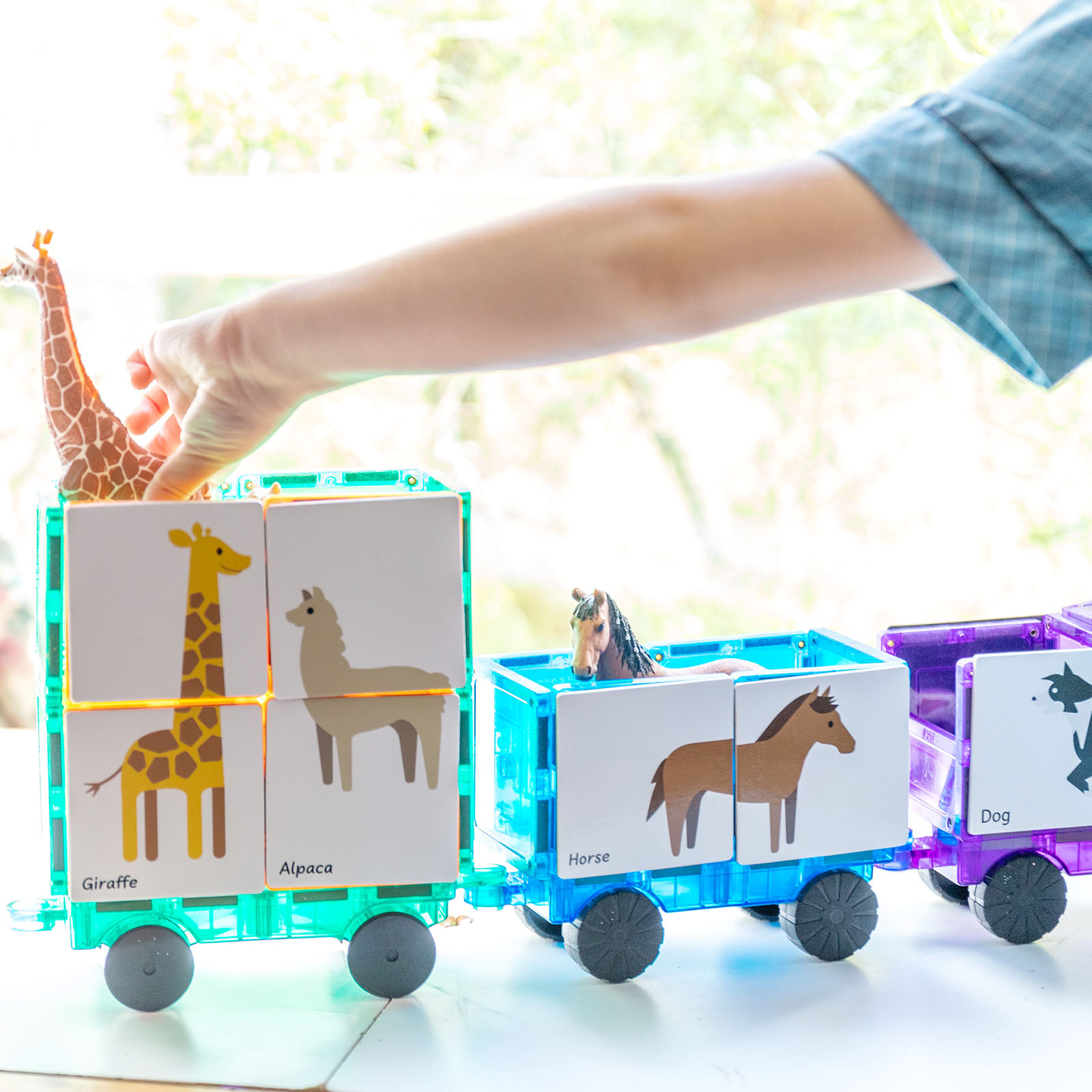 Cărți magnetice animale puzzle 40 buc