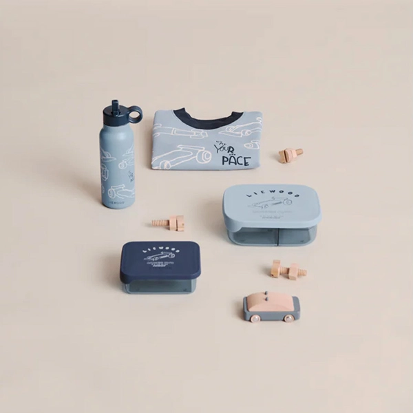 Cutie pentru gustare LIEWOOD Arthur Race cars / Beach blue