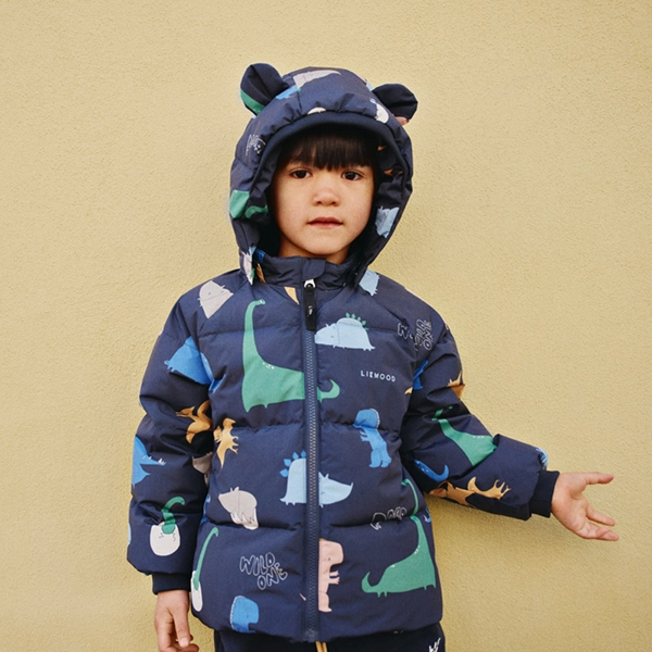 LIEWOOD Polle geacă cu puf Dino roar / Classic navy