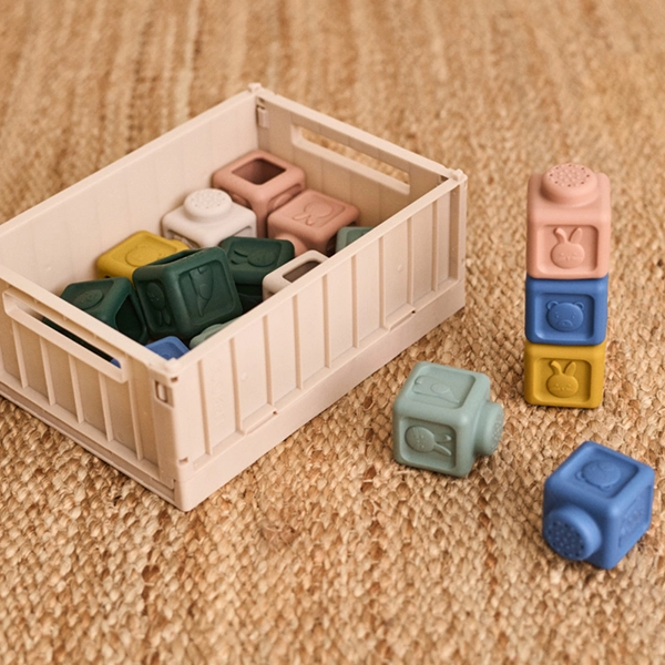 LIEWOOD VEDA Cuburi de construcție din silicon 18 piese Beach Blue Multi mix
